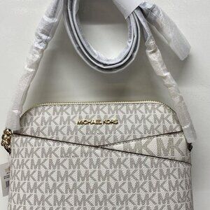 Michael Kors Jet Set Travel Medium Logo Dome Crossbody Bag